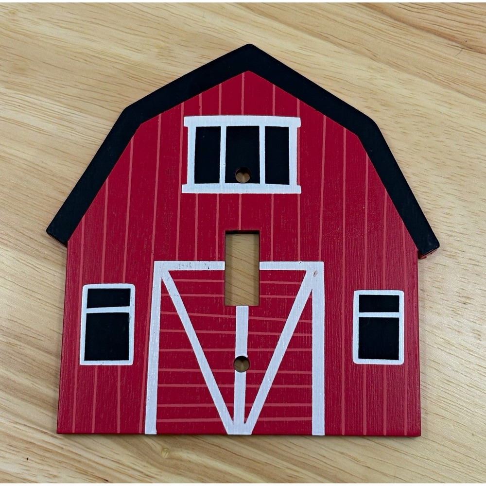 Hobby Lobby Set of 4 Wood Red Barn Single Toggle Light Switch Wall Plate 700914